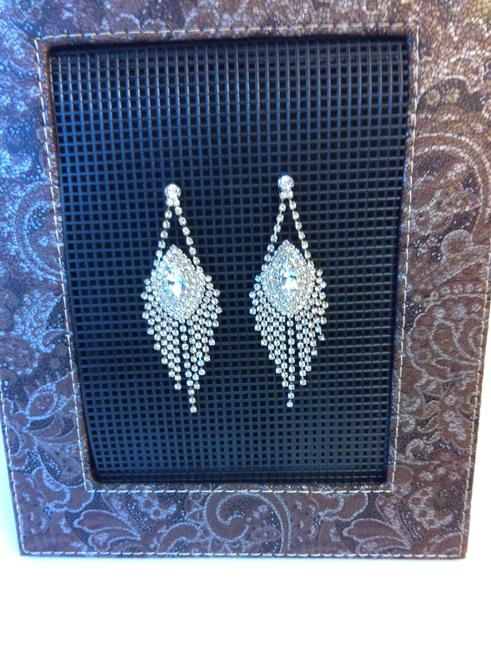 Crystal Fringe Drop Earrings - Gold Rhinestone Chandelier